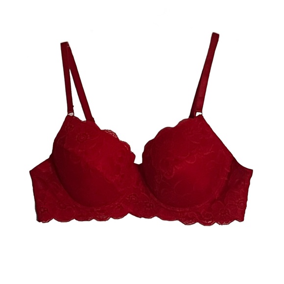 ILYS Sz 40C Scalloped Underwire Padded Red Lace I LUMIÉ Bra • Perfect NWOT - Picture 8 of 10